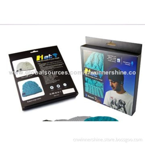 Headphones Beanie Hat with Jacquard Knit and Inset Stereo Sound Speakers, OEM for Any Other Designs